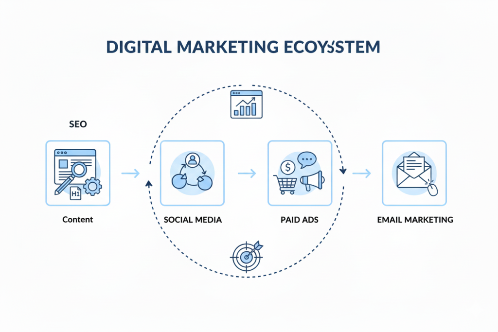 “Role of SEO in digital marketing ecosystem for business growth”